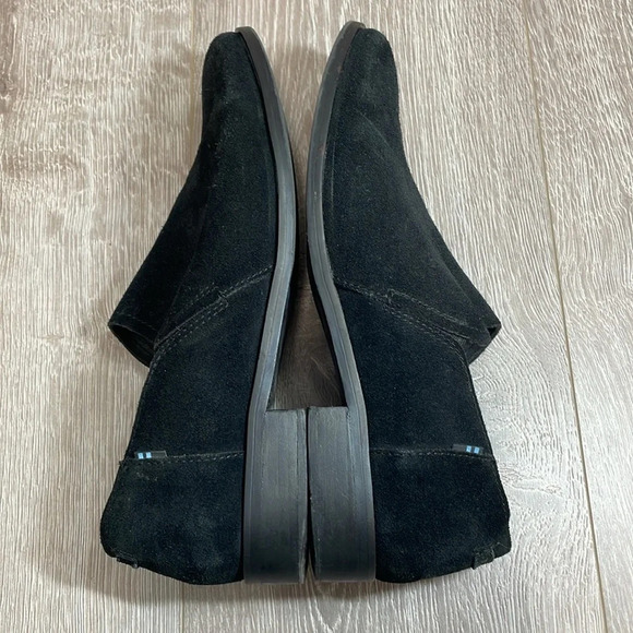 Toms Shaye Black Suede Low Ankle Bootie Loafers 11 - Picture 12 of 15